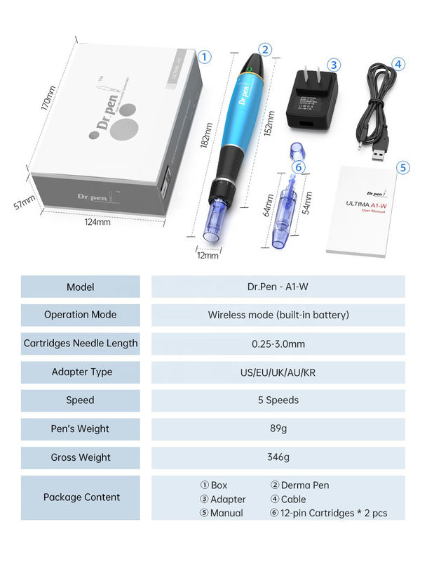 재충전 가능한 M7 M5 바늘 A6 타이탄 몸과 머리 백화 주름 제거기 IT 플러그 유형