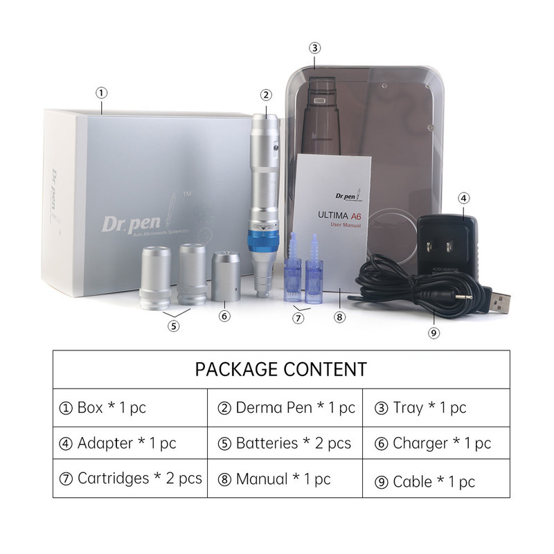Dr Pen Ultima A6 입술용 전기 마이크로네일 롤러 1/3/7/9/12/24/36/42/나노네일