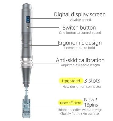 디지털 디스플레이와 6개의 스피드를 가진 Dr Pen M8 Derma Pen